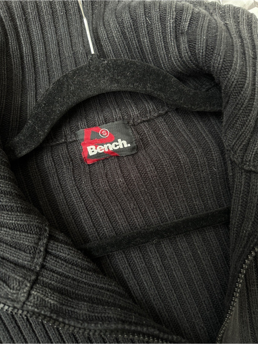 Bench Black Ribbed Zip-Up Bomber Jacket - Picture 16 of 16